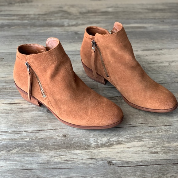 sam edelman packer leather block heel booties